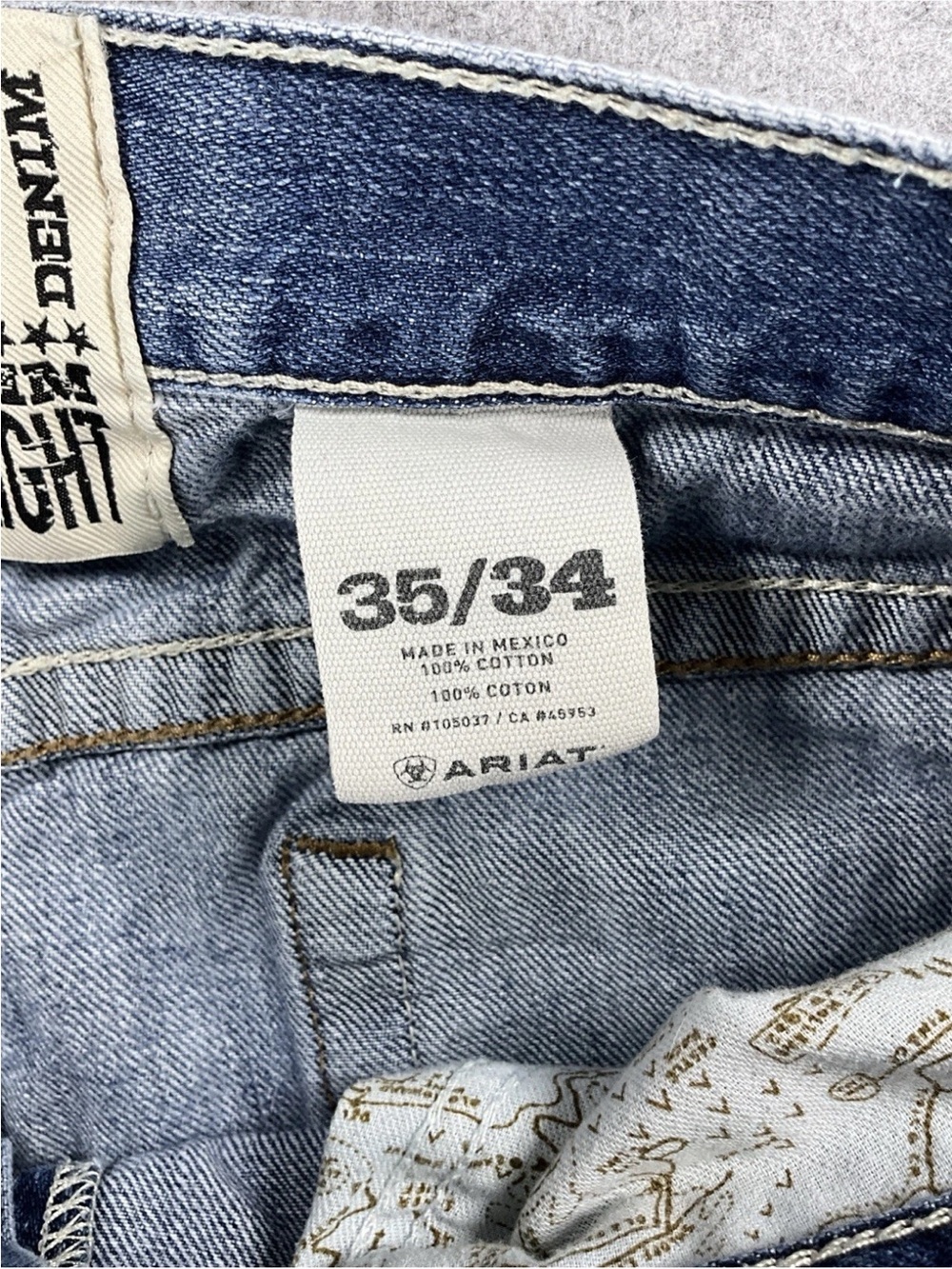 Ariat Mens Jeans Straight Fit Leg M5 33x32 Denim Western Cowboy Work EUC - Picture 11 of 13